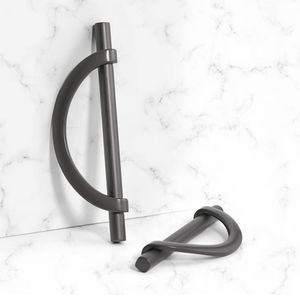 9 pcs luxury matte black semi circle furniture handle drawers (348